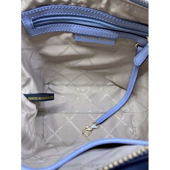 Michael Michael Kors Small Sullivan Convertible Top Zip Tote Blue Leathe… - Picture 4 of 5
